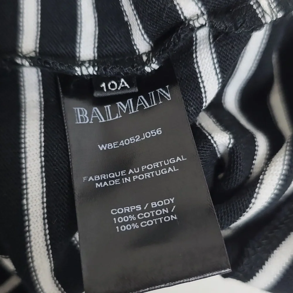 Balmain Black and White Striped Dress